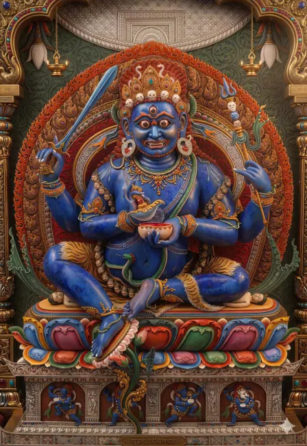 Tứ Thủ Mahakala: Hiện thân phẫn nộ của Tam Căn Bản